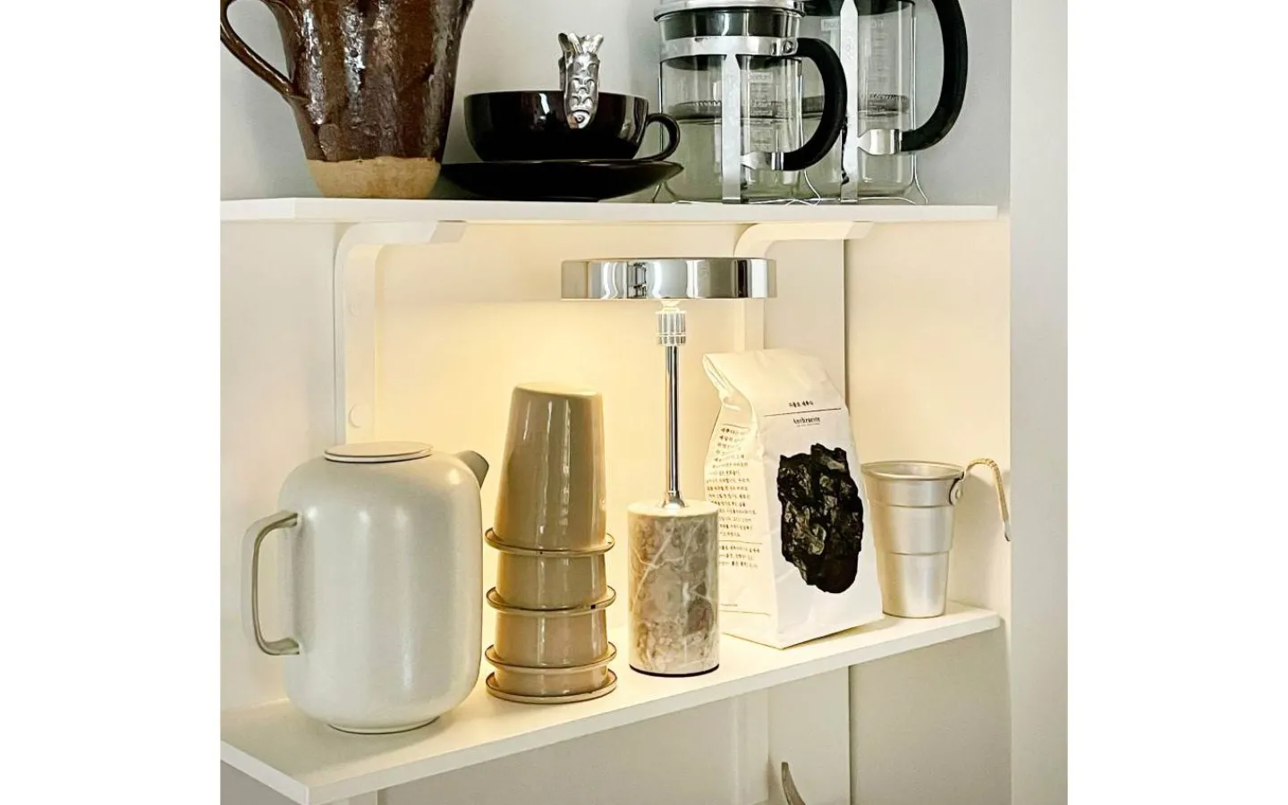 Uppladdningsbara Lampor Inomhus|Bordslampor<Dyberg Larsen Starlight Uppladdningsbar Bordslampa 25cm LED 3000K 2W Krom/Grå Marmor