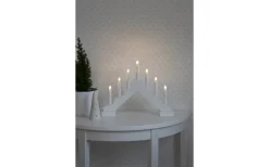 Batteridrivna Adventsljusstakar|Visa Alla Adventsljusstakar<Konstsmide Stella Batteridriven Adventsljusstake LED 28cm Vit