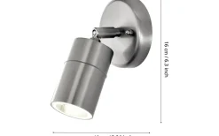 Upp Eller Nedljus Lampor<Eglo Stockholm Fasadspotlight GU10 LED 3000K 4,6W Rostfritt Stål IP44