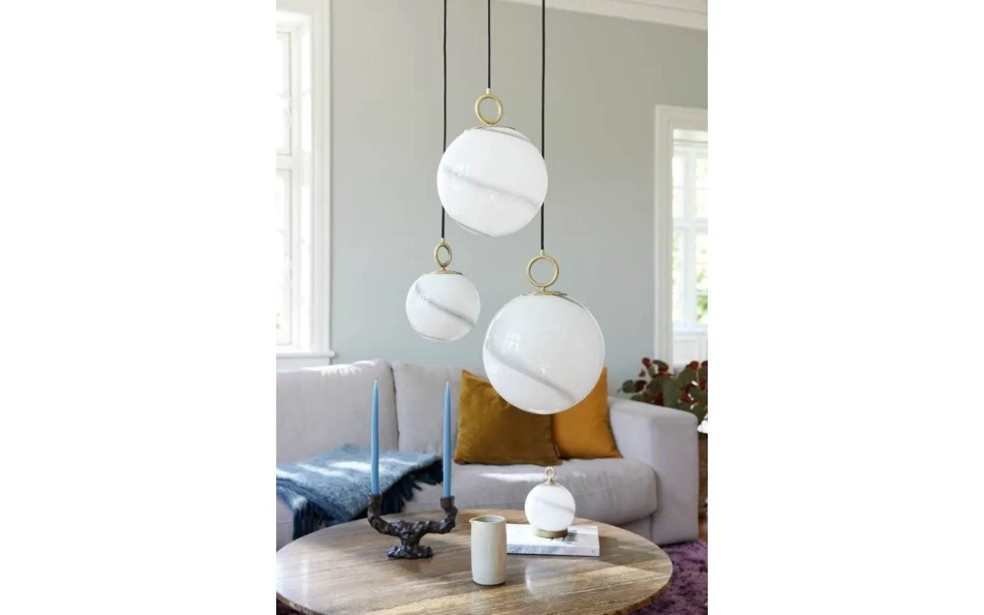 Stockholm Fönsterlampa Ø18cm Marble Grå