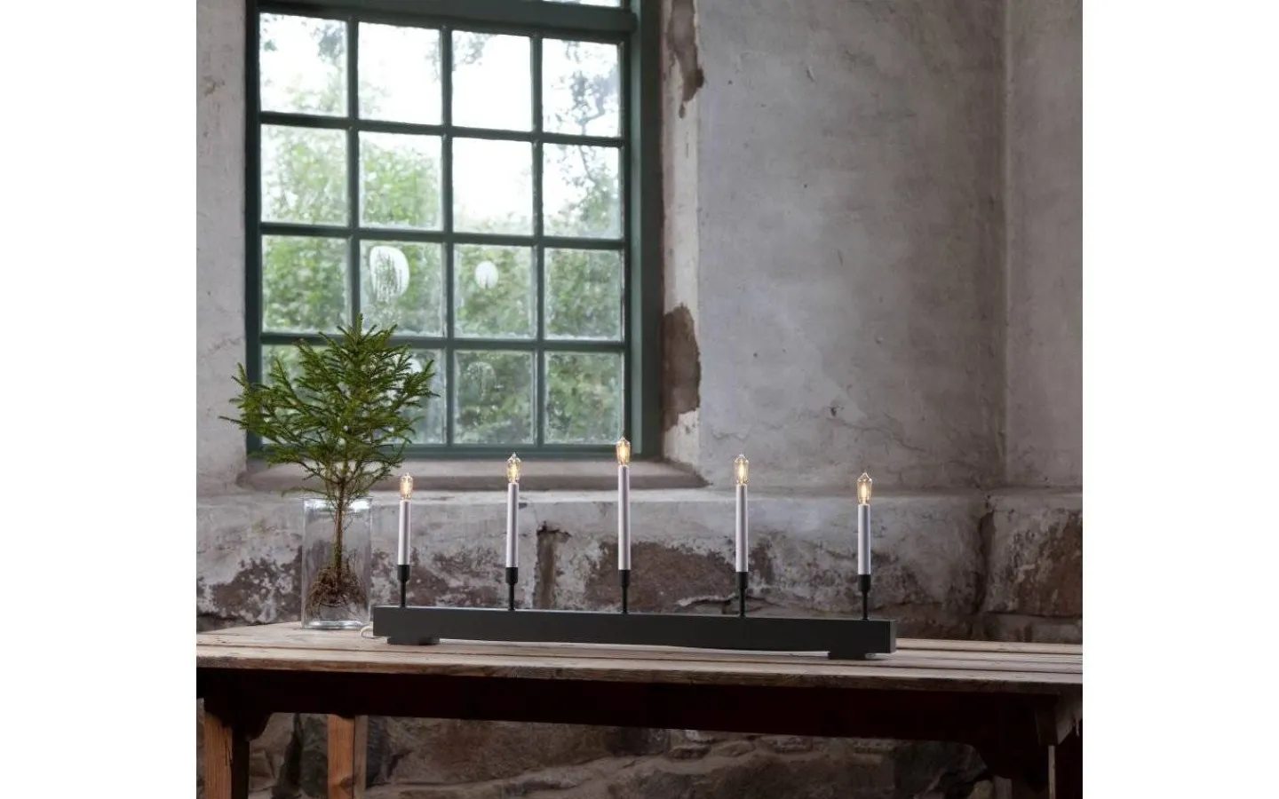 Visa Alla Adventsljusstakar|Adventsljusstakar 31-60 Cm<Star Trading Storm Ljusstake LED Grå 35cm