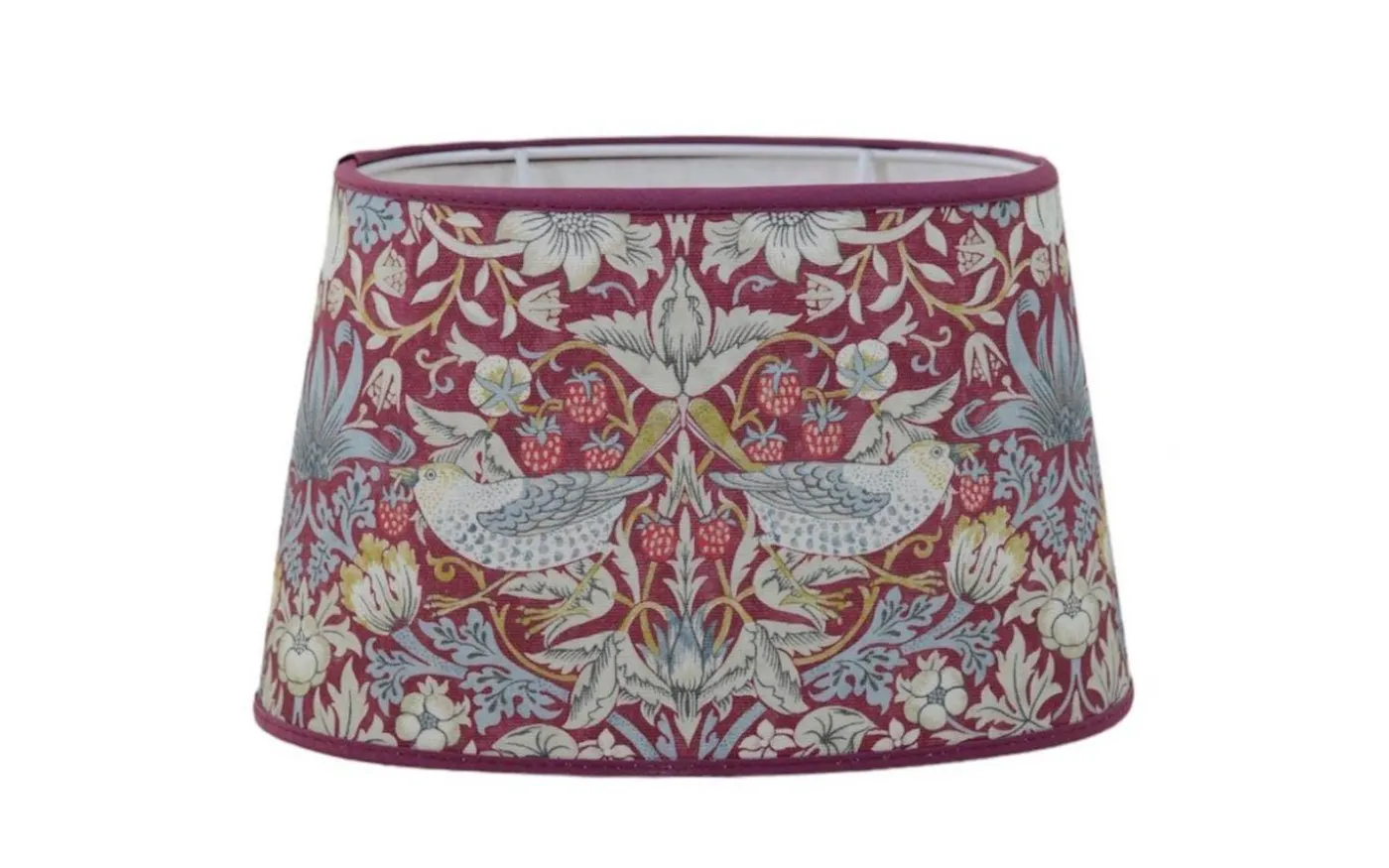 Strawberry Thief Oval Lampskärm 20cm Plum William Morris