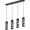Trio Lighting Stream Takpendel 4-delad GU10 mattsvart* Avlånga Taklampor