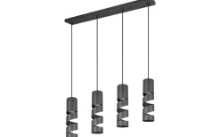 Trio Lighting Stream Takpendel 4-delad GU10 mattsvart* Avlånga Taklampor