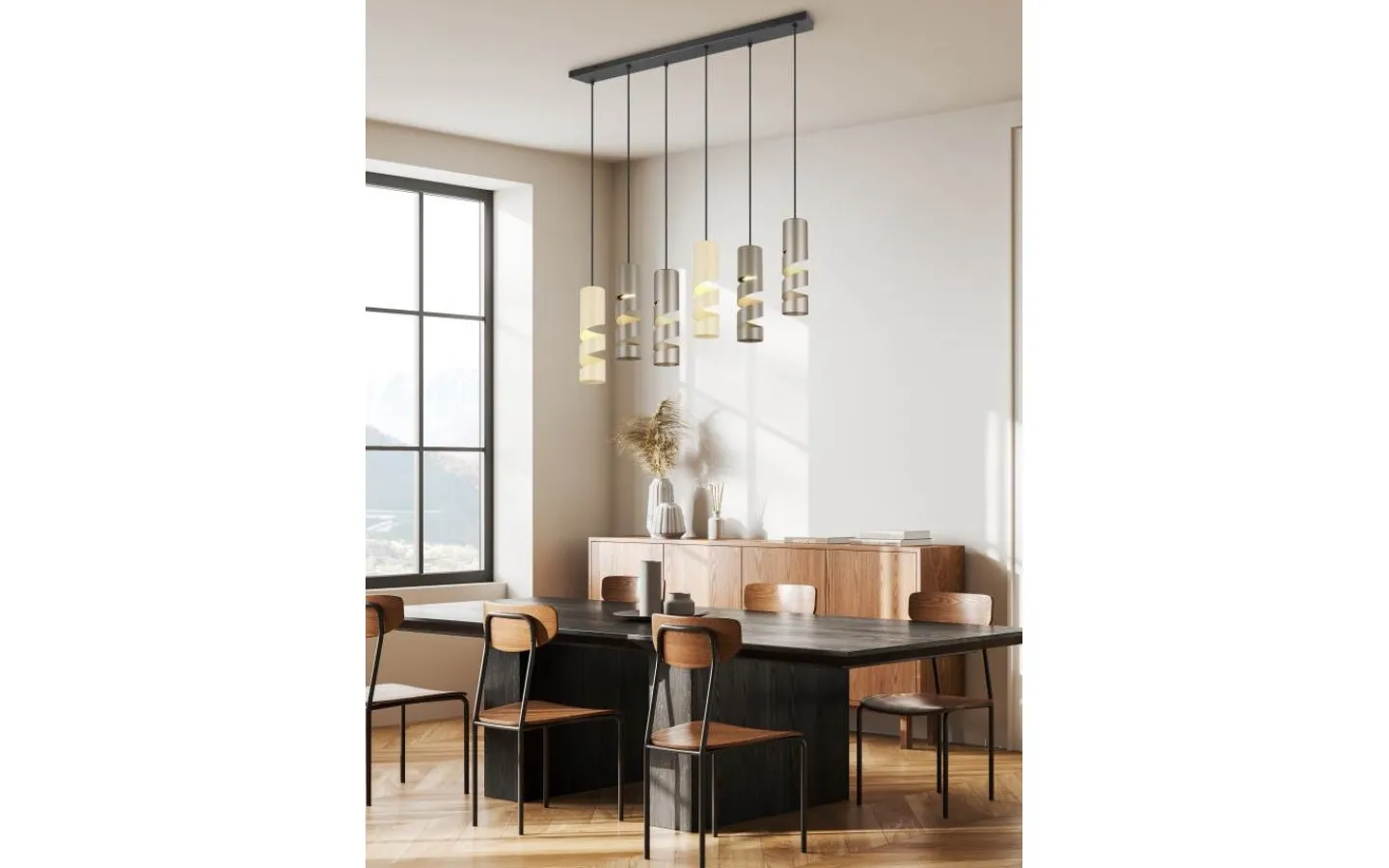 Trio Lighting Stream Takpendel 6-delad GU10 flerfärgad* Avlånga Taklampor