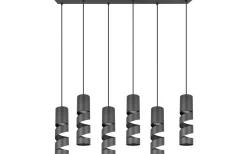 Avlånga Taklampor<Trio Lighting Stream Takpendel 6-delad GU10 mattsvart