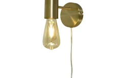 Aneta Strict Vägglampa Matt Mässing* Lampetter