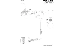 Aneta Strict Vägglampa Matt Mässing* Lampetter