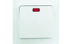 Strömställare/Vägguttag<Malmbergs Strömbrytare GAMMA, 1-pol/trapp, med glimlampa