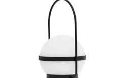 Summer Laddbar/Solcells Lykta 26cm LED 3000K Vit/Svart IP44