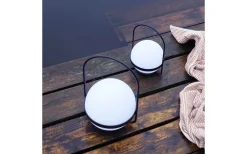 Summer Laddbar/Solcells Lykta 26cm LED 3000K Vit/Svart IP44