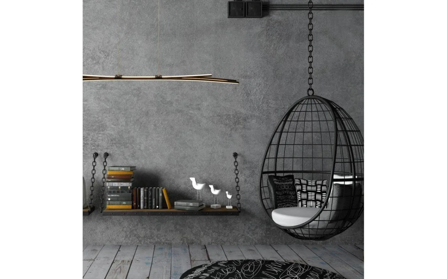 Avlånga Taklampor<Aneta Svala Taklampa 114cm LED 30W 3000K Svart