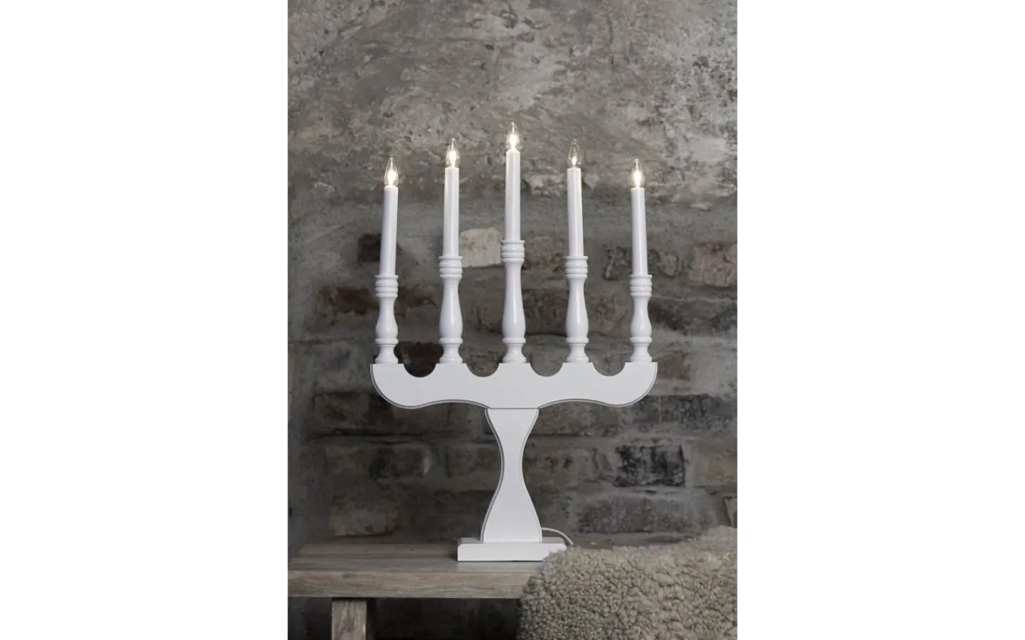 Visa Alla Adventsljusstakar|Adventsljusstakar 31-60 Cm<Markslojd Svaneholm Adventsljusstake 5L 53cm Vit