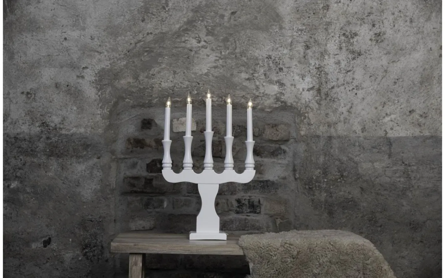 Visa Alla Adventsljusstakar|Adventsljusstakar 31-60 Cm<Markslojd Svaneholm Adventsljusstake 5L 53cm Vit