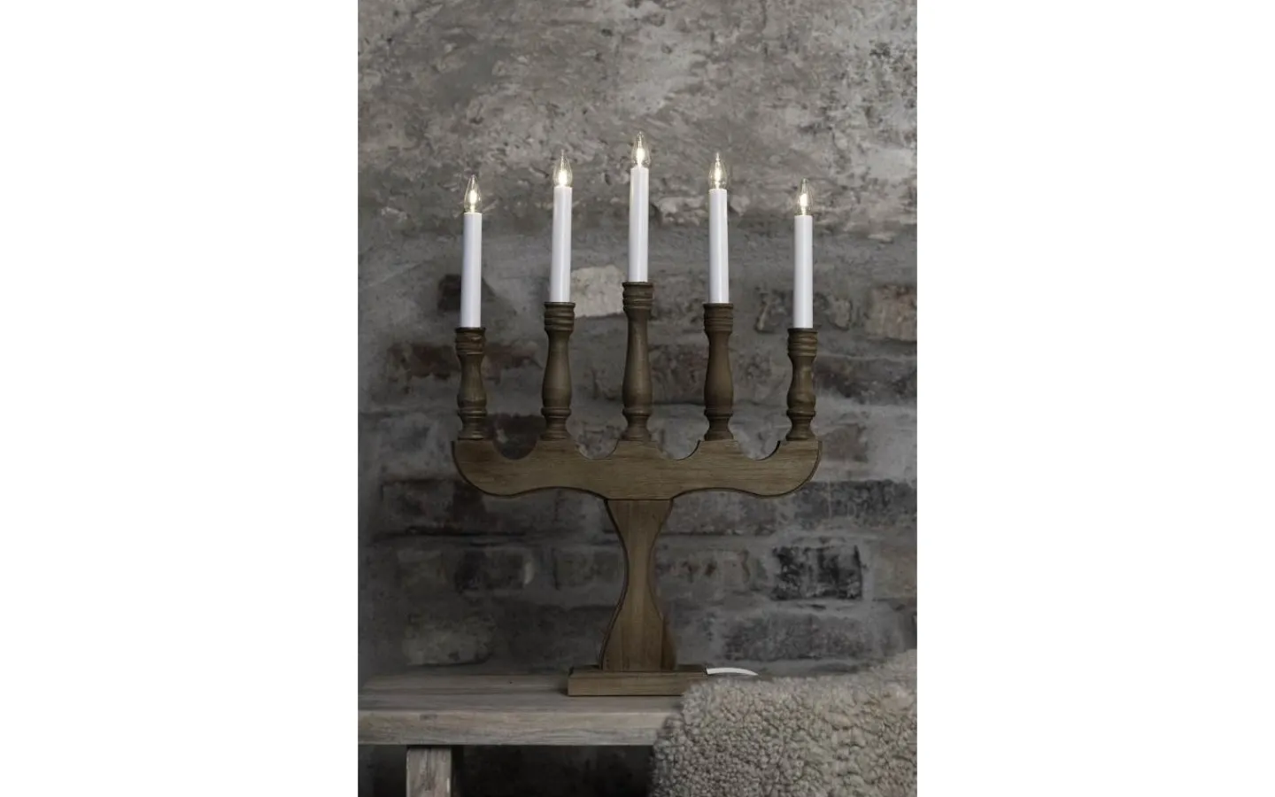 Visa Alla Adventsljusstakar|Adventsljusstakar 31-60 Cm<Markslojd Svaneholm Adventsljusstake 5L 53cm Brun