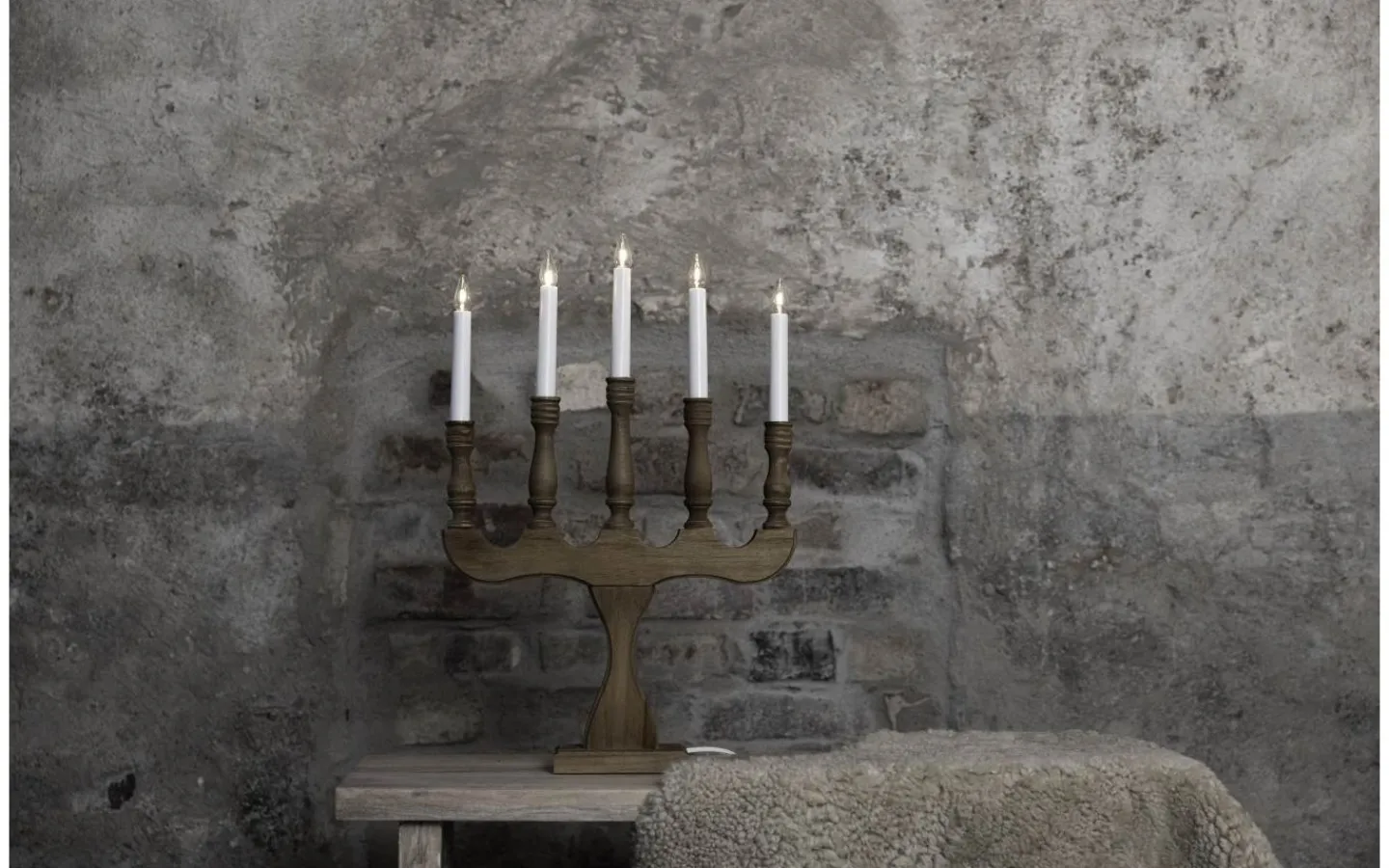 Visa Alla Adventsljusstakar|Adventsljusstakar 31-60 Cm<Markslojd Svaneholm Adventsljusstake 5L 53cm Brun