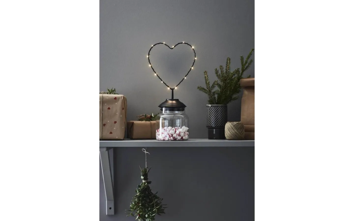 Batteri Julpynt Inomhus|Inomhusdekorationer Batteri<Markslojd Sweetie Batteridriven Bordsdekoration Hjärta Svart/Klar