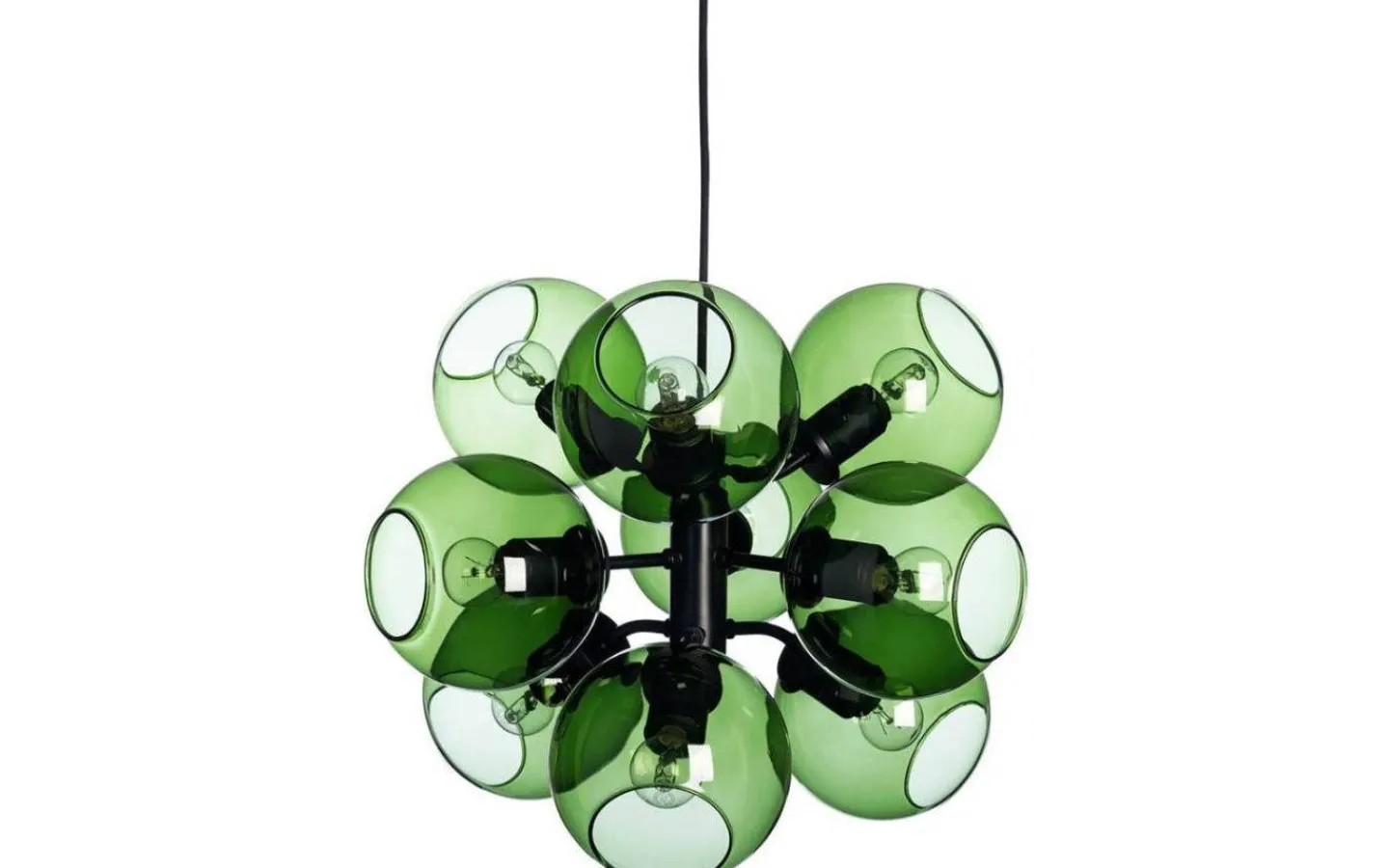 Vardagsrum<CO Bankeryd Tage Taklampa Svart Med Gröna Glas