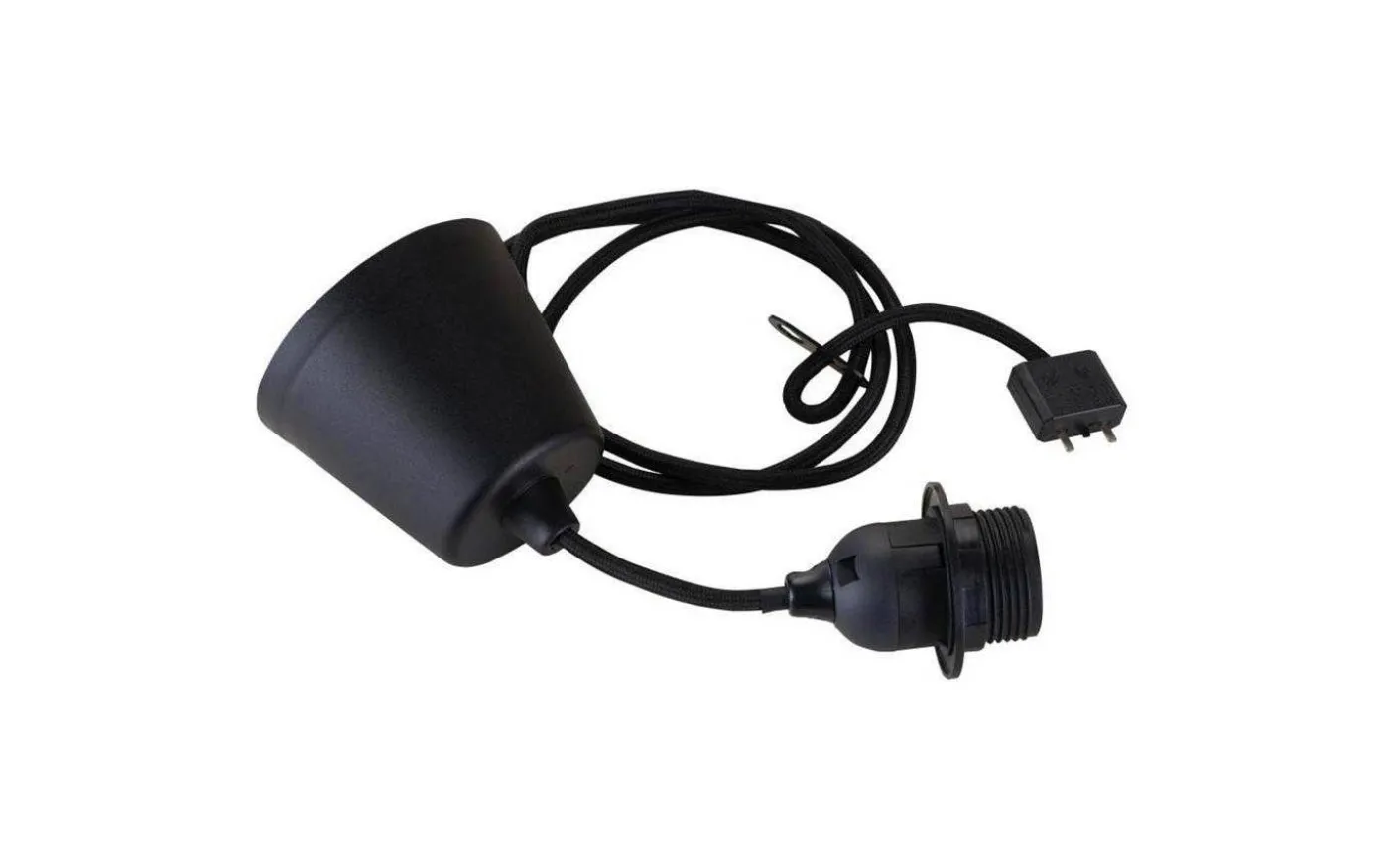 Takupphäng E27 med Textilsladd DCL 1,1m Svart