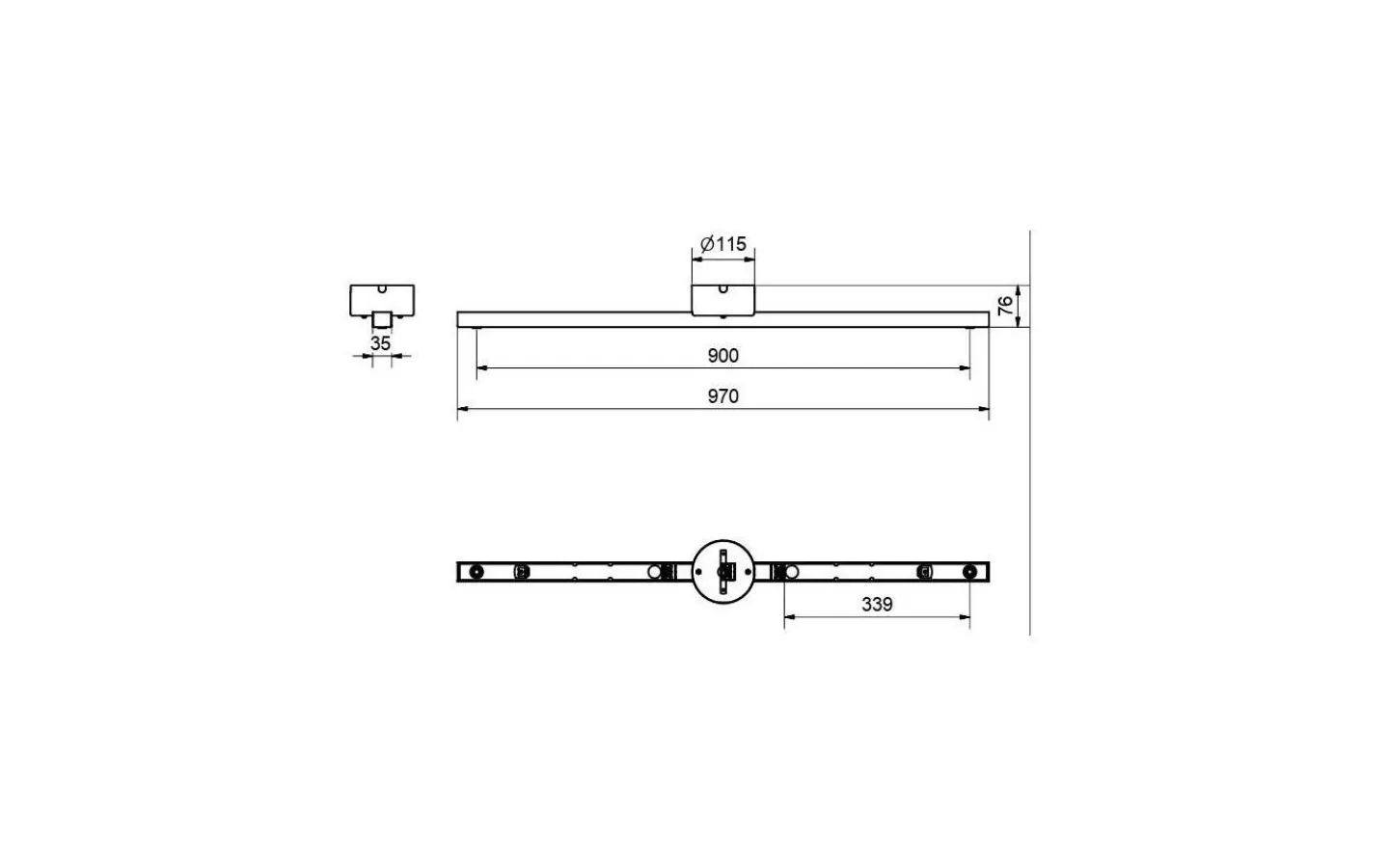 Belid Takupphäng För 2 Pendlar 97cm Svartstruktur* Takupphäng|Takkoppar & Byglar