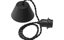 PR Home Takupphänge E27 med Textilsladd 1,2m Tvinnad Svart* Takupphäng