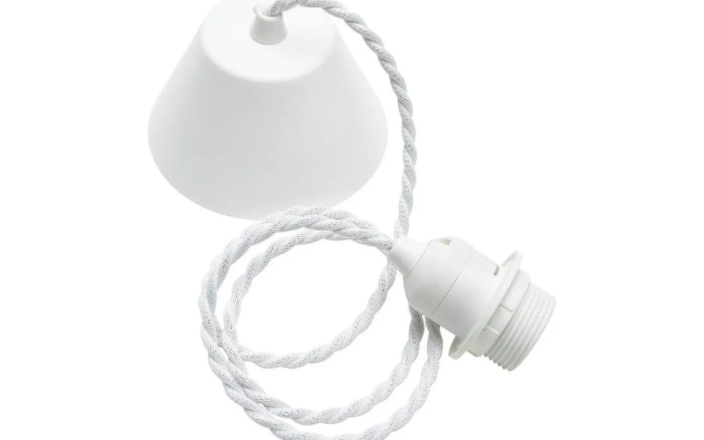 Takupphäng<PR Home Takupphänge E27 med Textilsladd 1,2m Tvinnad Vit