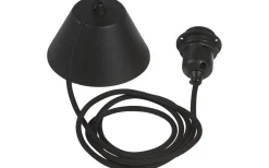 Takupphäng|Sladdställ Med Sockel<PR Home Takupphänge E27 med textilsladd 2,1m Svart