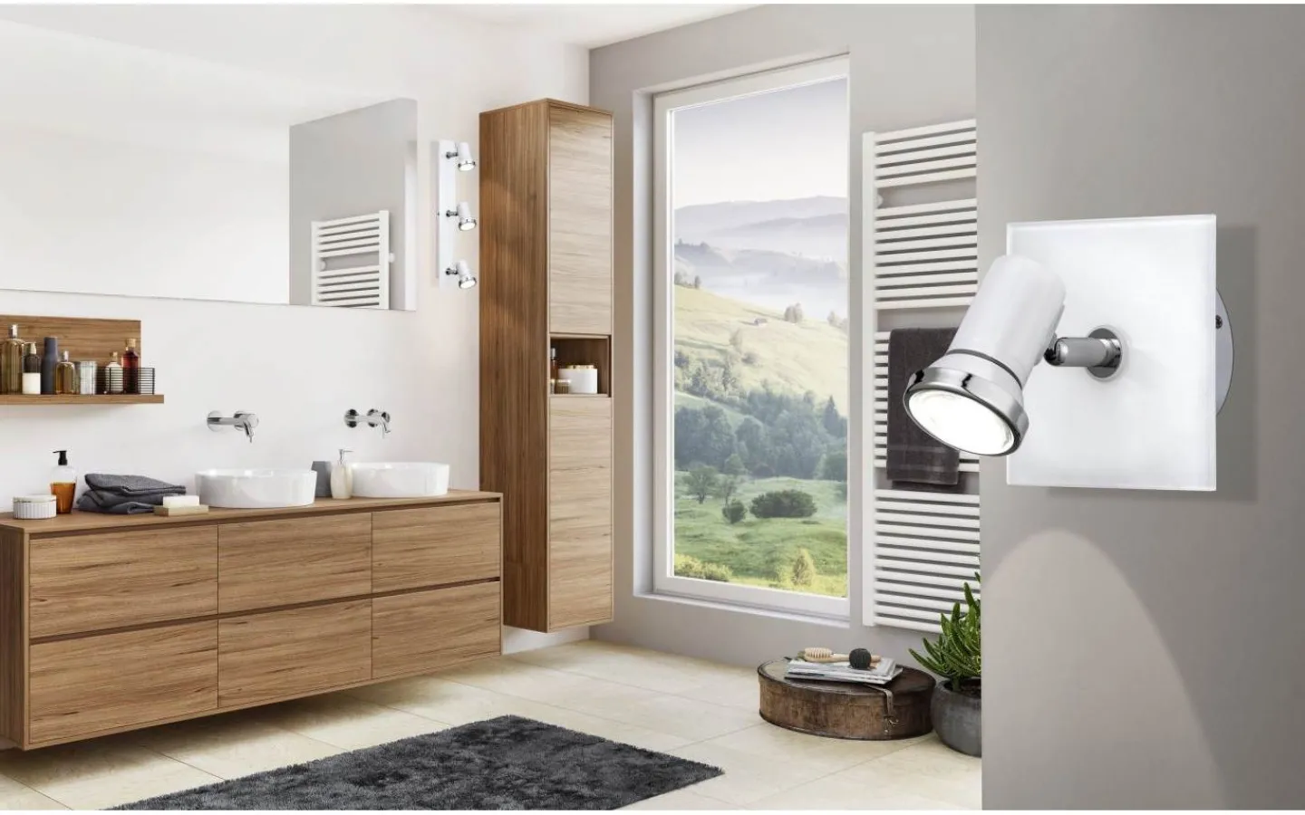 Badrumslampor Vägg<Eglo Tamara Vägglampa GU10 LED 3000K 3W Vit IP44