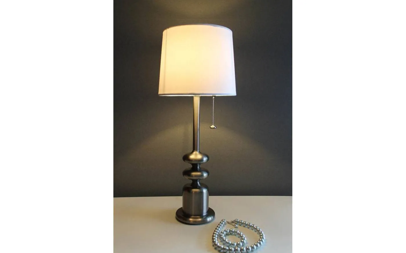 Tanger Bordslampa 56cm Svart nickel/Vit