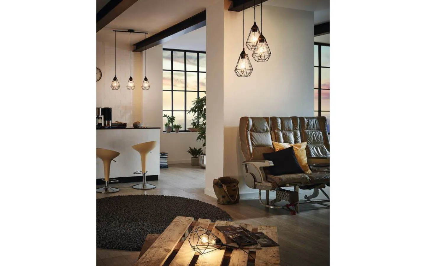 Avlånga Taklampor<Eglo Tarbes Taklampa 79cm 3L Svart