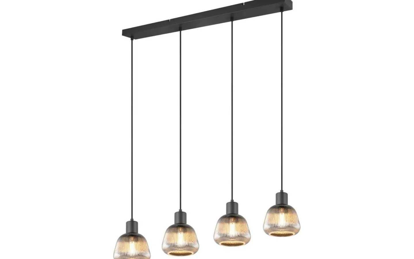 Avlånga Taklampor<Trio Lighting Tarifa Takpendel 4-delad E27 mattsvart/förkromad