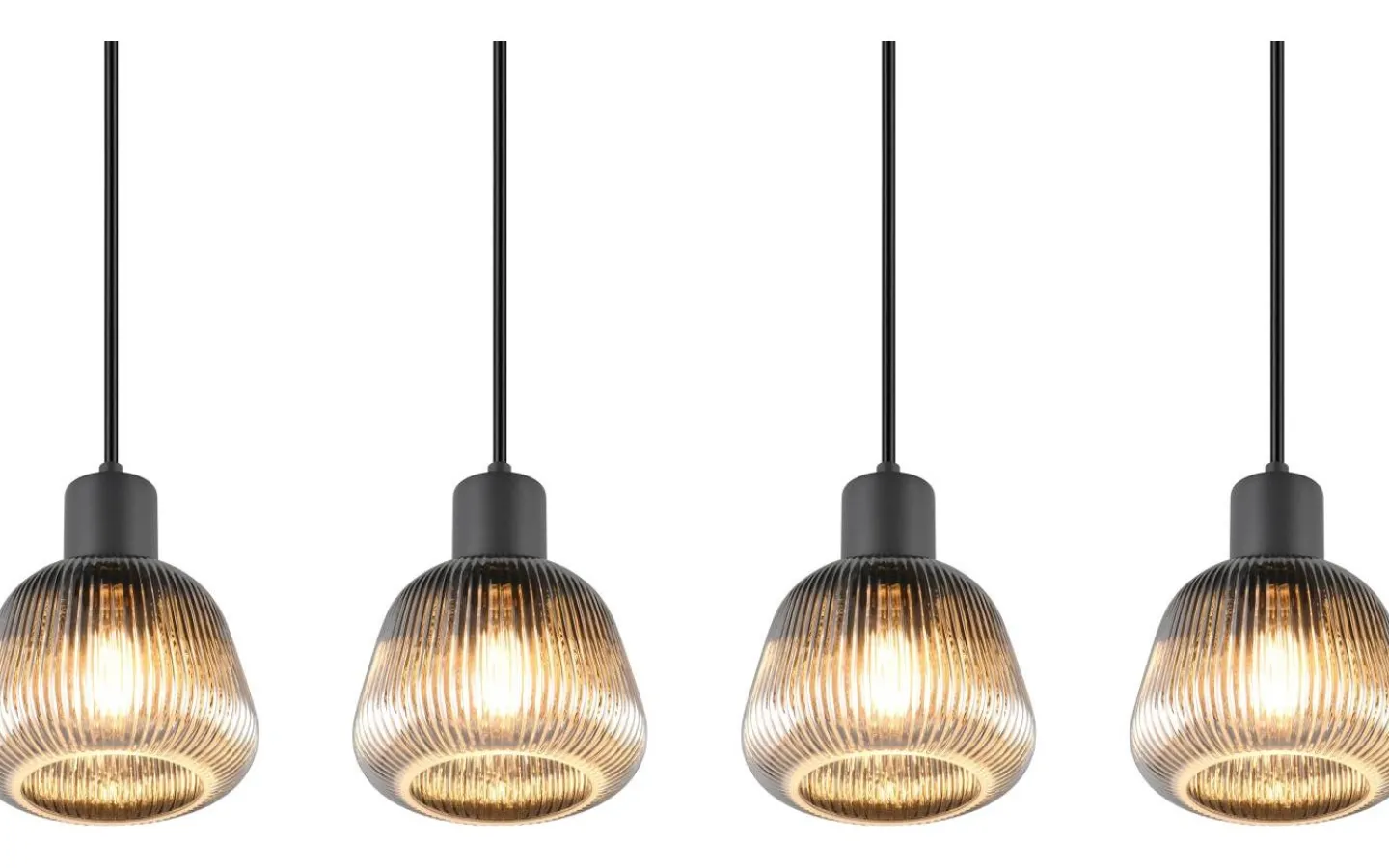 Avlånga Taklampor<Trio Lighting Tarifa Takpendel 4-delad E27 mattsvart/förkromad