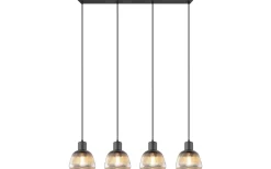 Avlånga Taklampor<Trio Lighting Tarifa Takpendel 4-delad E27 mattsvart/förkromad