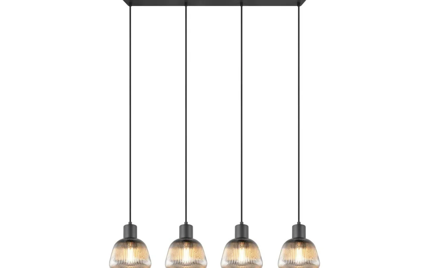 Avlånga Taklampor<Trio Lighting Tarifa Takpendel 4-delad E27 mattsvart/förkromad