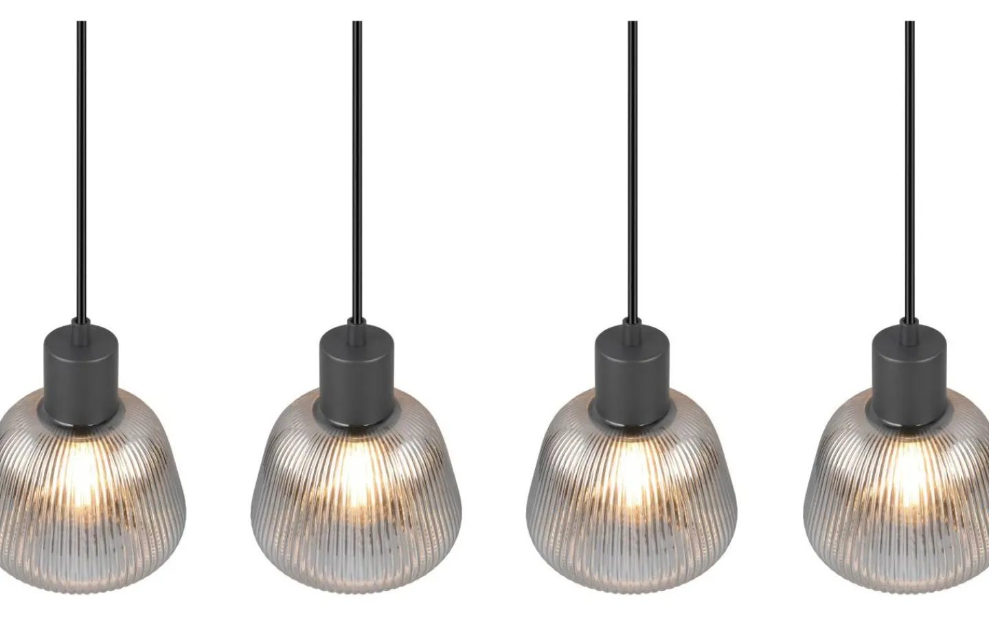 Avlånga Taklampor<Trio Lighting Tarifa Takpendel 4-delad E27 mattsvart/förkromad