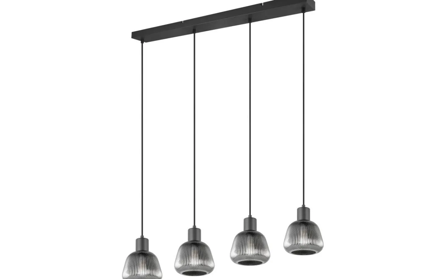 Avlånga Taklampor<Trio Lighting Tarifa Takpendel 4-delad E27 mattsvart/förkromad