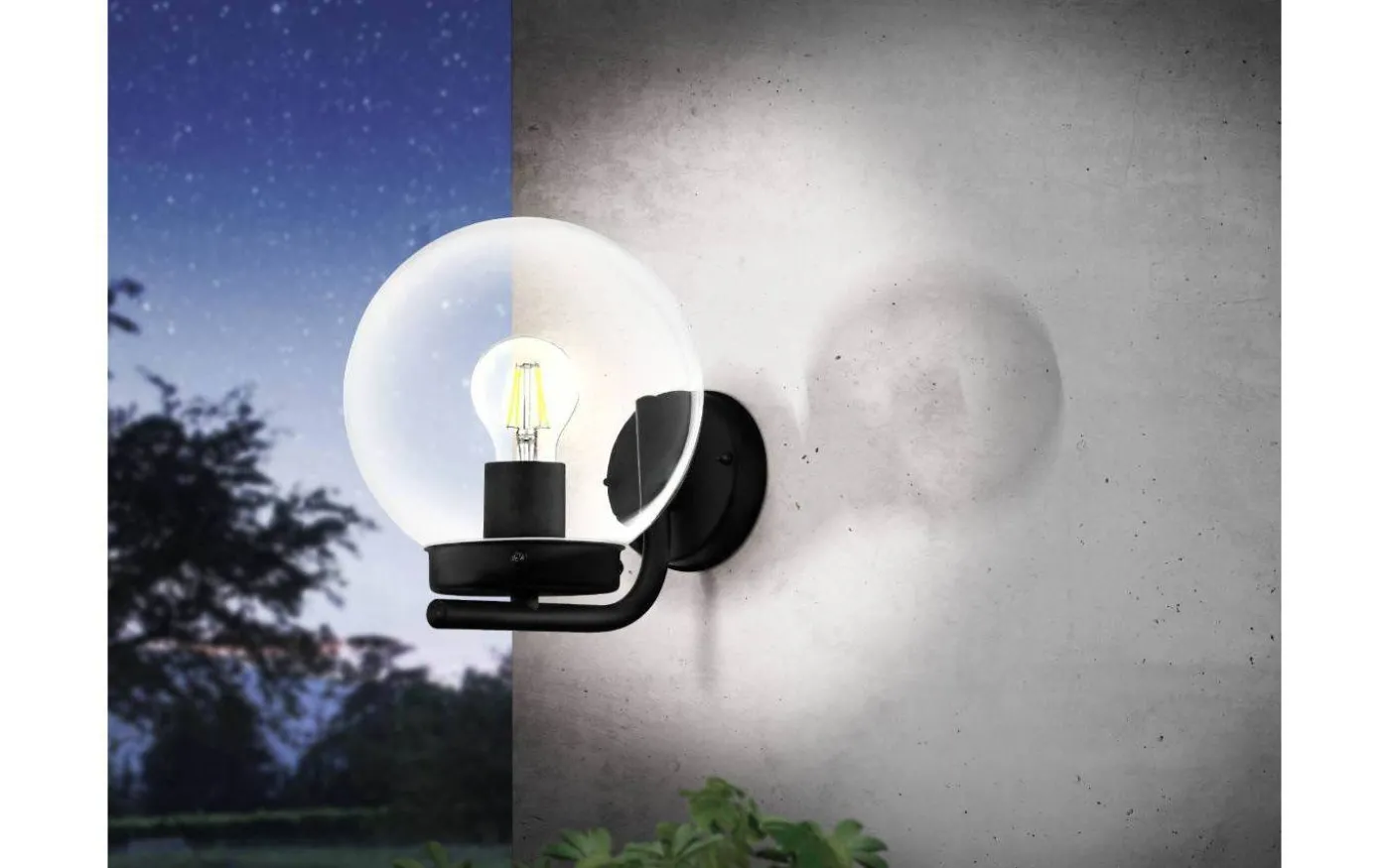 Taverna Vägglykta Svart/Klar IP44