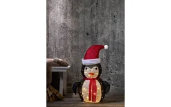 Batteri Julpynt Utomhus<Star Trading Tecidy Batteridriven Pingvin i Textil med Timer 70cm IP44