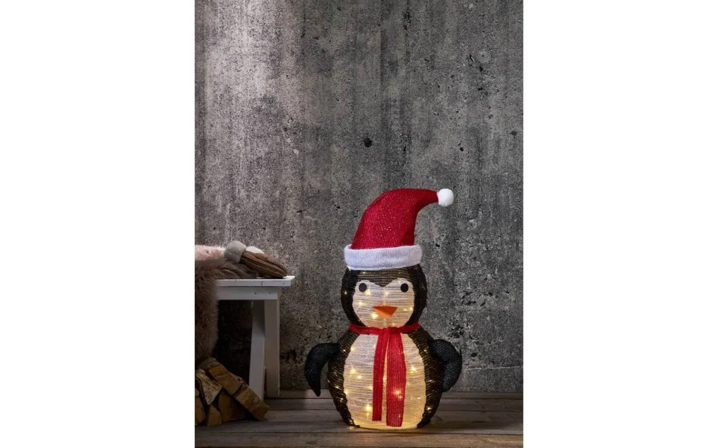 Batteri Julpynt Utomhus<Star Trading Tecidy Batteridriven Pingvin i Textil med Timer 70cm IP44