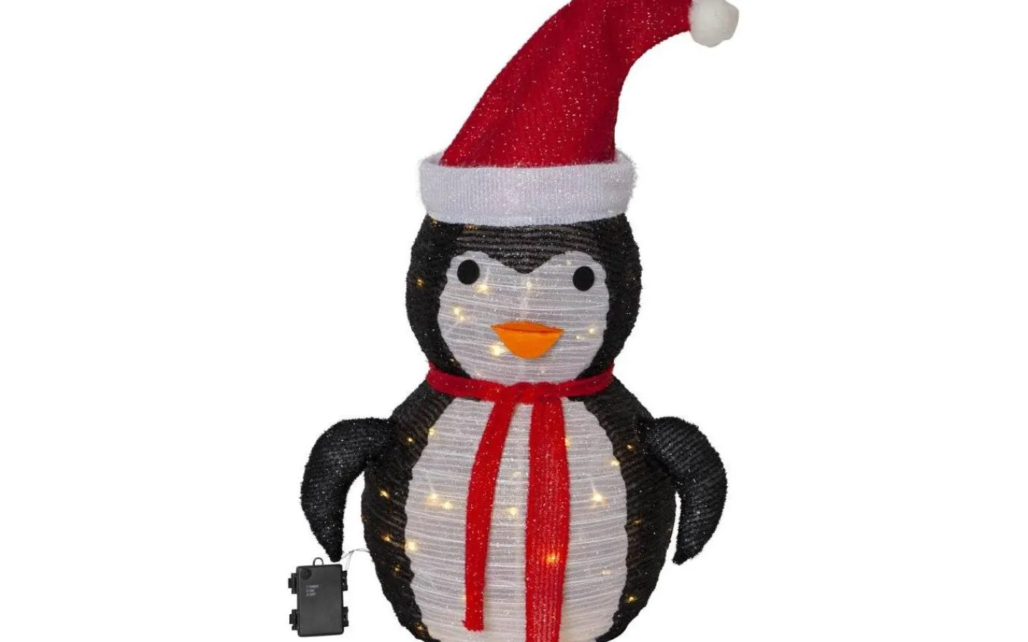 Batteri Julpynt Utomhus<Star Trading Tecidy Batteridriven Pingvin i Textil med Timer 70cm IP44