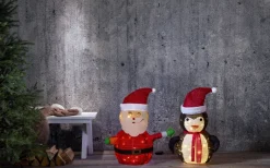 Batteri Julpynt Utomhus<Star Trading Tecidy Batteridriven Pingvin i Textil med Timer 70cm IP44