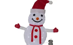 Star Trading Tecidy Batteridriven Snögubbe i Textil med Timer 70cm IP44* Batteri Julpynt Utomhus