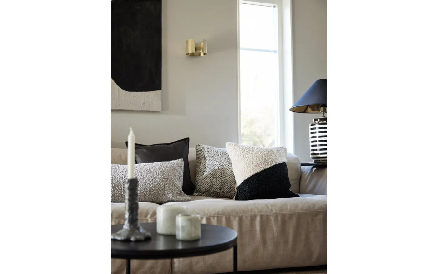 Teddy Kudde Svart 45x45cm