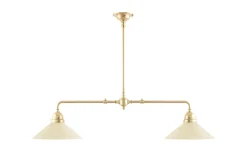 Avlånga Taklampor<Karlskrona Lampfabrik Tegnér rörpendel 2x60 - Mässing