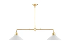 Avlånga Taklampor<Karlskrona Lampfabrik Tegnér rörpendel 2x60 - Mässing