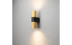 Temi Vägglampa Upp/Ned Guld/Svart IP54