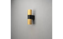 Temi Vägglampa Upp/Ned Guld/Svart IP54