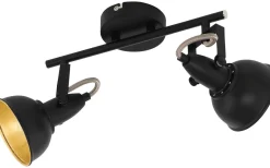 Avlånga Takspotlights|Takspot Med 2 Lampor<Eglo Thornton Takspotlight 39cm Svart/Guld