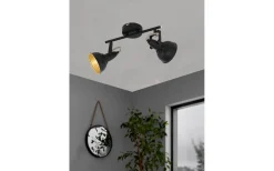 Avlånga Takspotlights|Takspot Med 2 Lampor<Eglo Thornton Takspotlight 39cm Svart/Guld