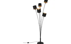 Tommy Golvlampa 5-delad E14 matt svart/guld